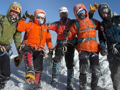 Scott Shipman & friends on the summit of Cotopaxi Volcano in Ecuador